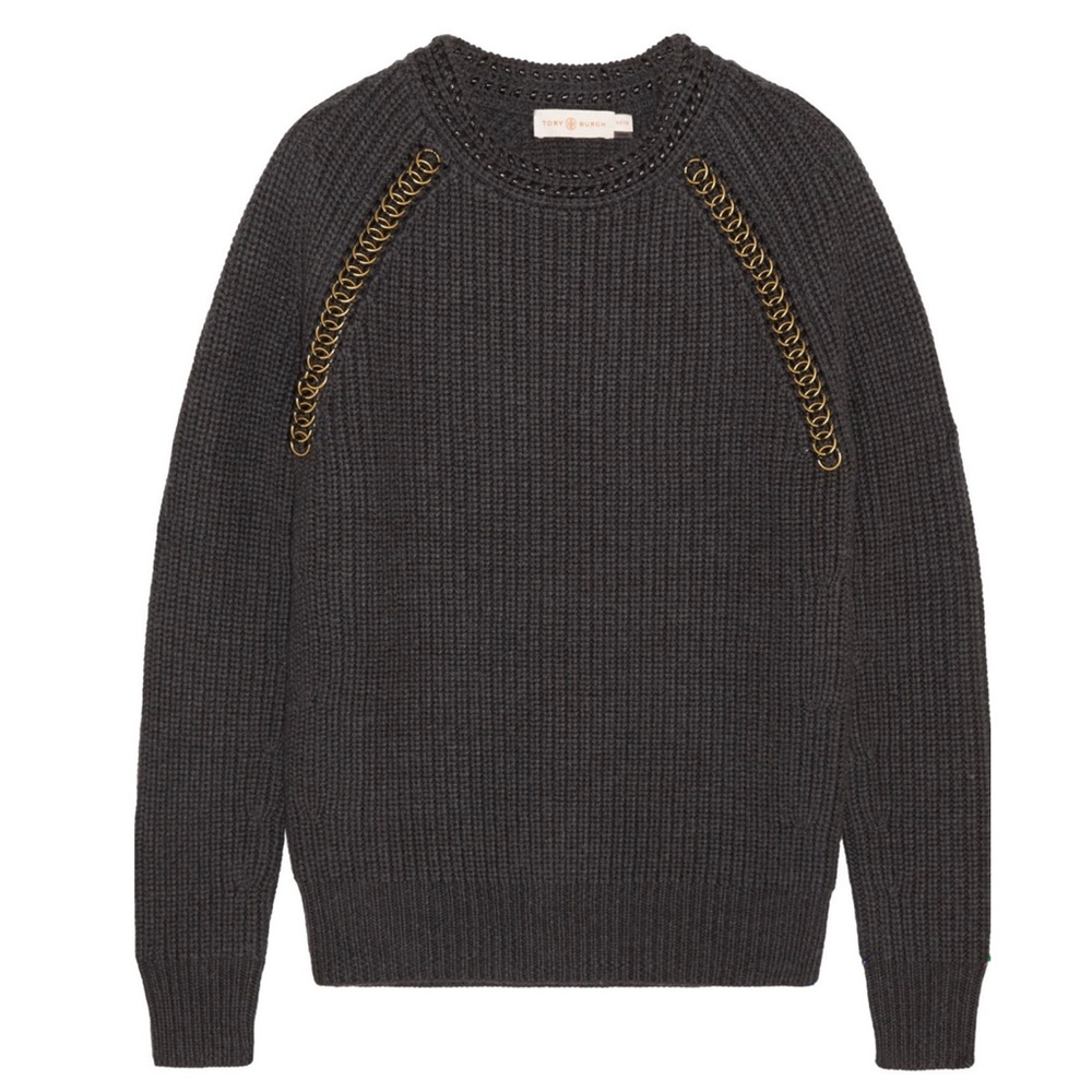 Tory Burch Trudy Embellished Wool Sweater